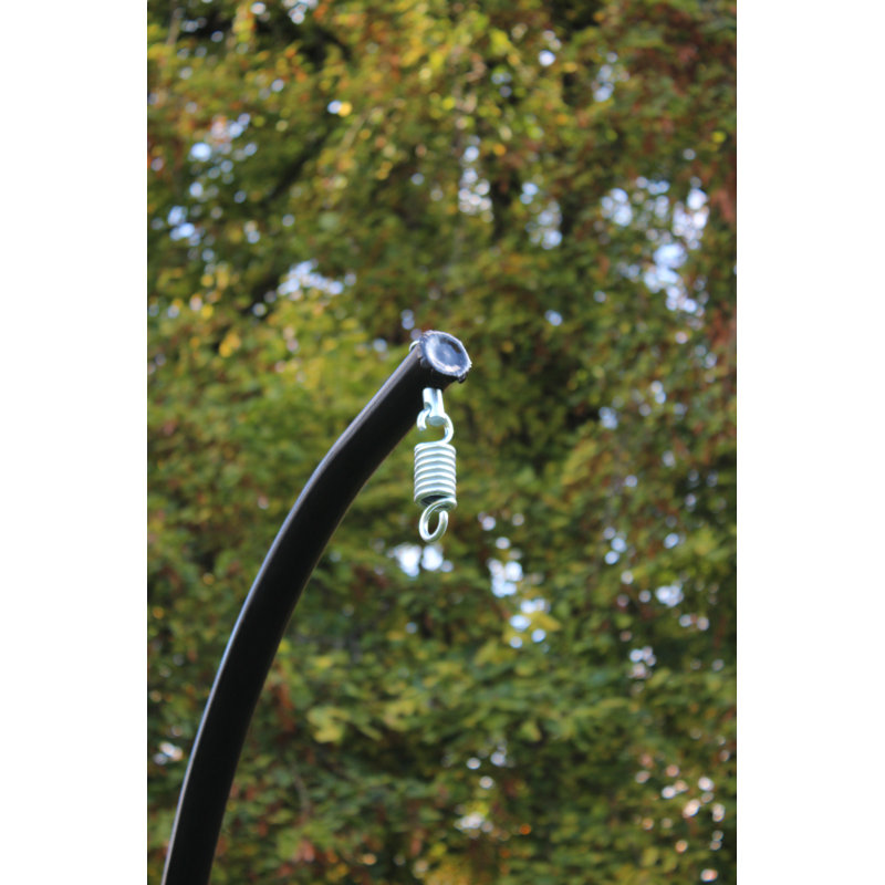 Giguere Garden Patio Swing Chair with Stand, Black