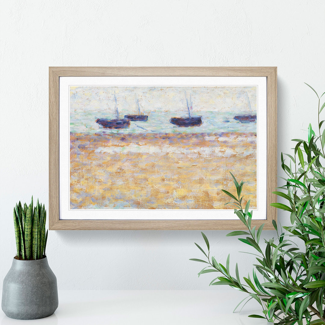 Four Boats at Grandcamp by Georges Seurat - Picture Frame Painting