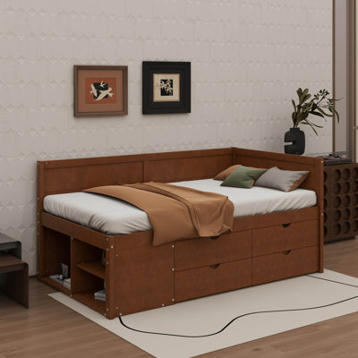 Twin Size Daybed With Drawers And Shelves