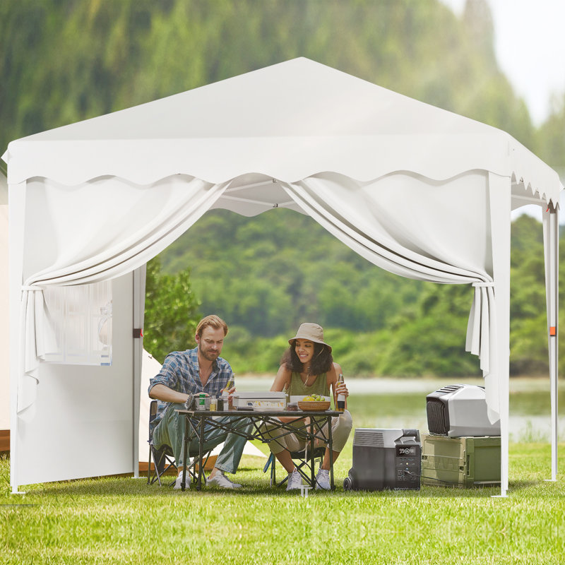  Steel Party Tent, White, 10 ft. x 10 ft. D