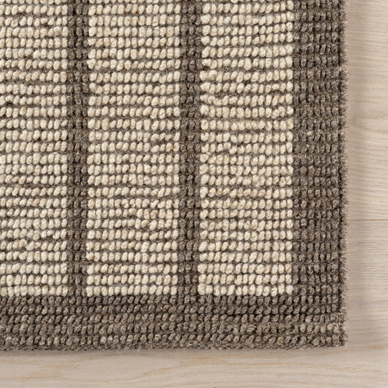  Eva Block Stripe Wool Area Rug, Rectangle 9' x 12'