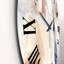 Horloge murale moderne pastel abstrait avec taches bleu foncé, rose et gris-60187012