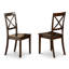 Ensemble de salle à manger 7 pièces composé d'une table de salle à manger rectangulaire avec piédestal et 6 chaises en bois, cappuccino