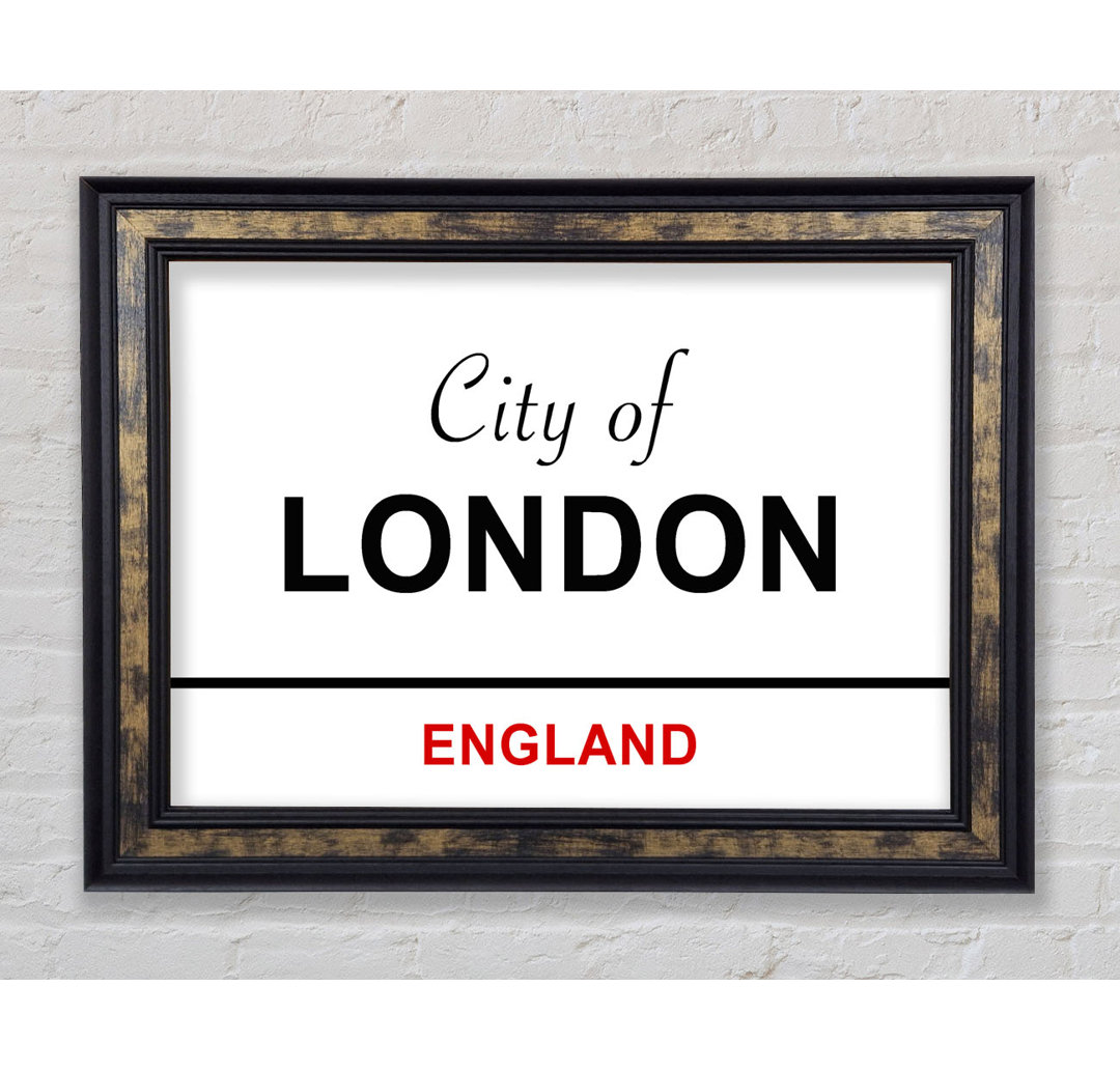 City Of London Signs - Einzelne Bilderrahmen Kunstdrucke