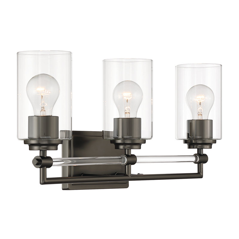 Meuble-lavabo 3 lumières Binsly, Gunmetal