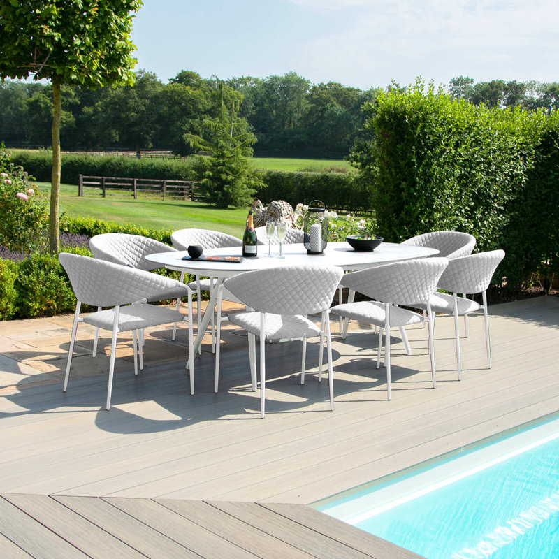 Bergh 8 Seat Oval Dining Set - Lead Chine