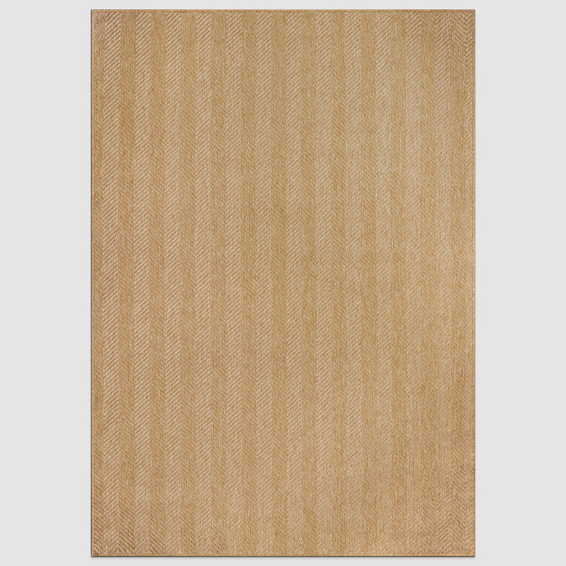 Herringbone Stripe Reversible Jute-Look Indoor/Outdoor Rug, Rectangle 7'10" x 10'