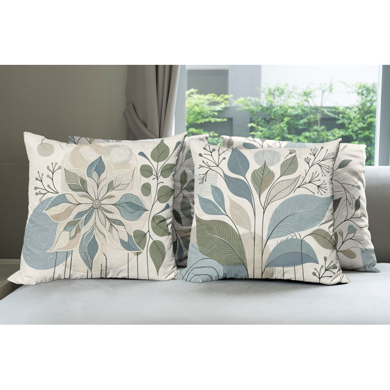 Floral Indoor/Outdoor Pillow Cover (Set of 4)