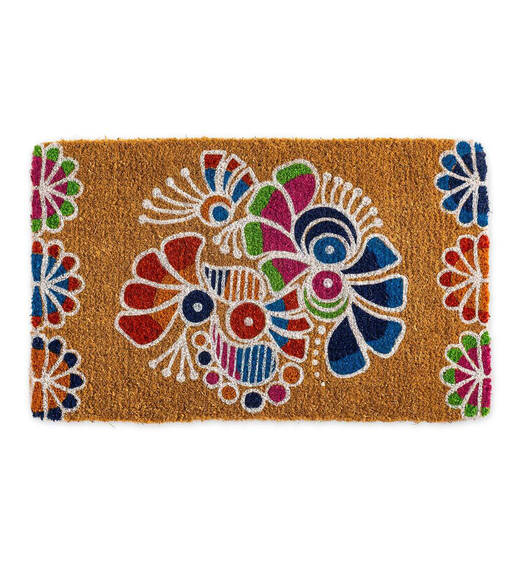 Otomi Mexican Peacock Coir Doormat