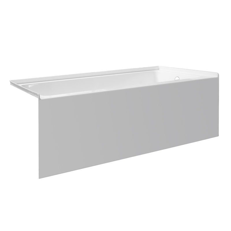 Signature 60'' x 32'' Alcove / Tile In Soaking Acrylic Bathtub, White, Right
