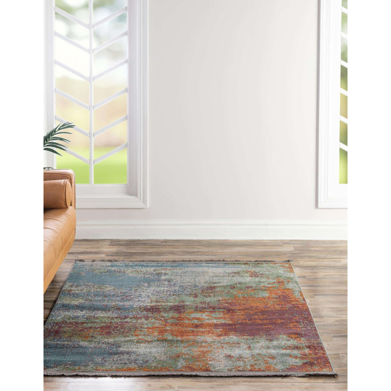 Haefner Abstract Indoor Rug, Square 8'2"