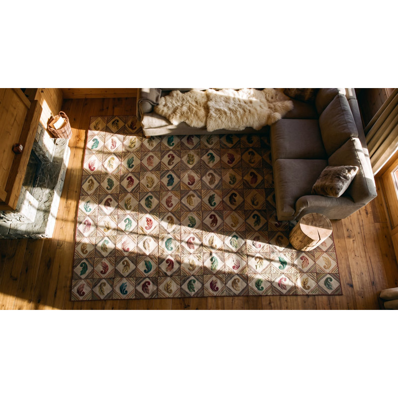 Antique Wool Ivory Beige Cream White Hooked - Loop Pile Rug
