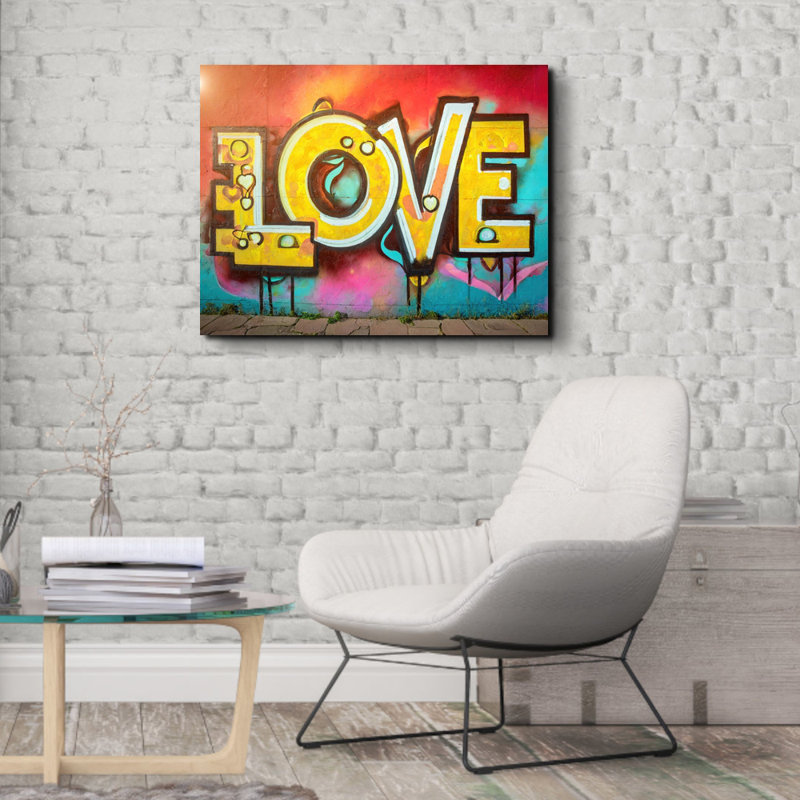 «Love 21» par Stephen Chambers, reproduction sur toile tendue, H 20 po x l 24 po x P 1,5 po