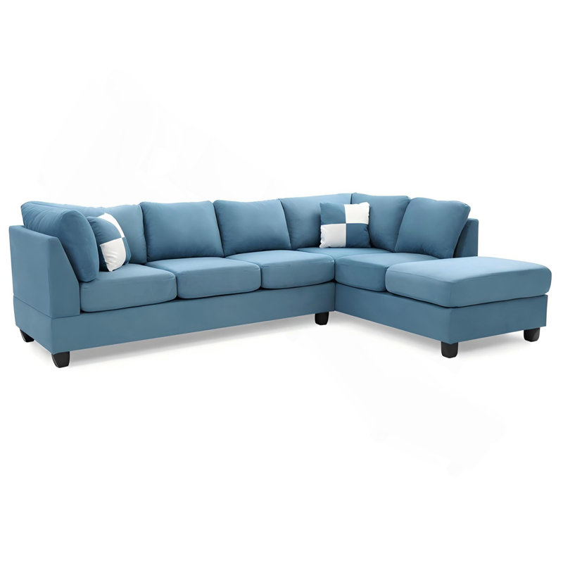 Canapé modulaire Malone (sans repose-pieds), AQUA, Bleu aqua