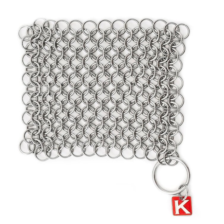 Steel Chainmail Scrubber Reusable Cast Iron Pan Cleaner for Zero Waste  Cleaning Handmade From Stainless Steel Chain Mail 