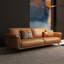 Ensemble de salon en cuir véritable orange 3 pièces
