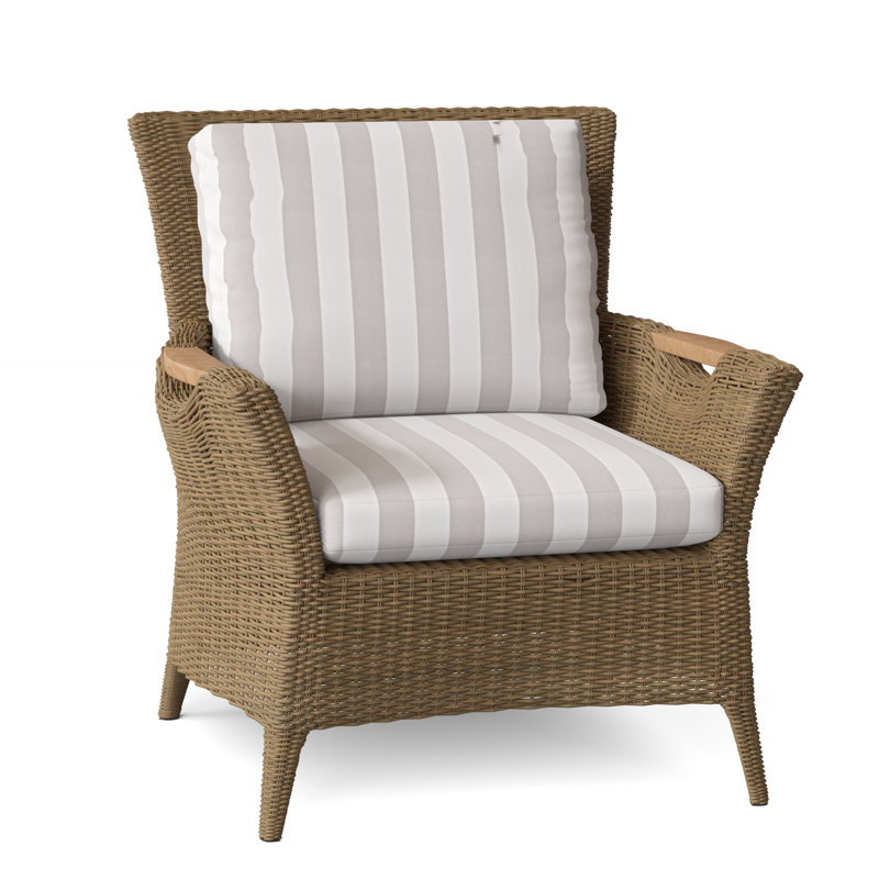 Culebra Outdoor Teak Lounge Chair, Linen Shale, Willow