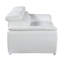 Canapé en cuir blanc 86 "avec pieds argentés Gracie Mills Kensington-133965939-133965941