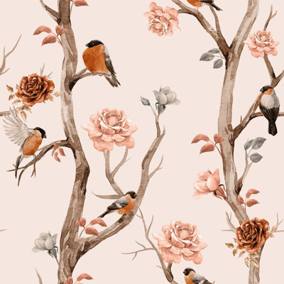 Panneau de papier peint adhésif amovible Rose
