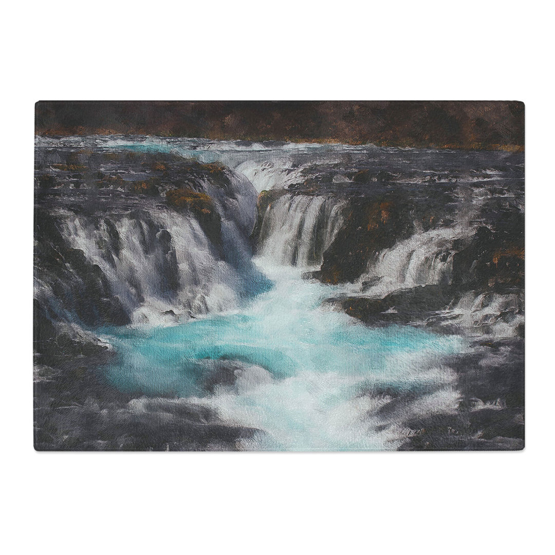 Bruarfoss Waterfall in Iceland Painting Chopping Board