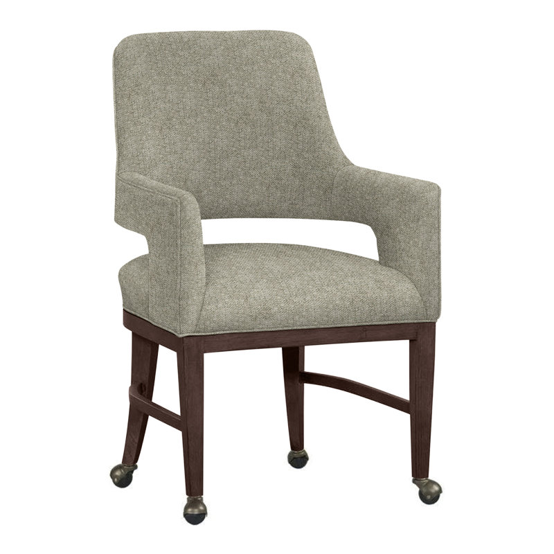 Josie Upholstered Arm Chair, Perigold Ishi Blue Jean, Tobacco