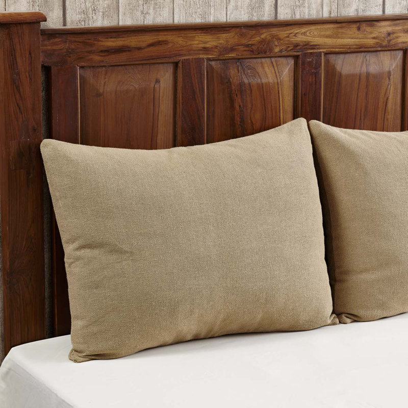 Tan Cotton Burlap Standard Sham with Button Closures