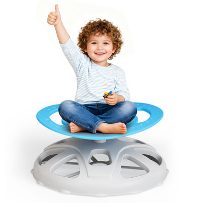 Fauteuil pivotant sensoriel pour enfants, fauteuil pivotant pour enfants autistes, capacité de 220 lb avec poignée de sécurité et base antidérapante, pour l'entraînement en coordination corporelle, bleu