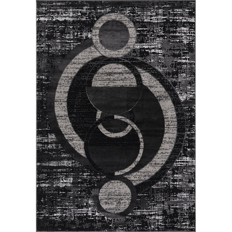 Tapis à motif géométrique transitionnel de la collection Odena, Rectangulaire 2 pi x 3 pi