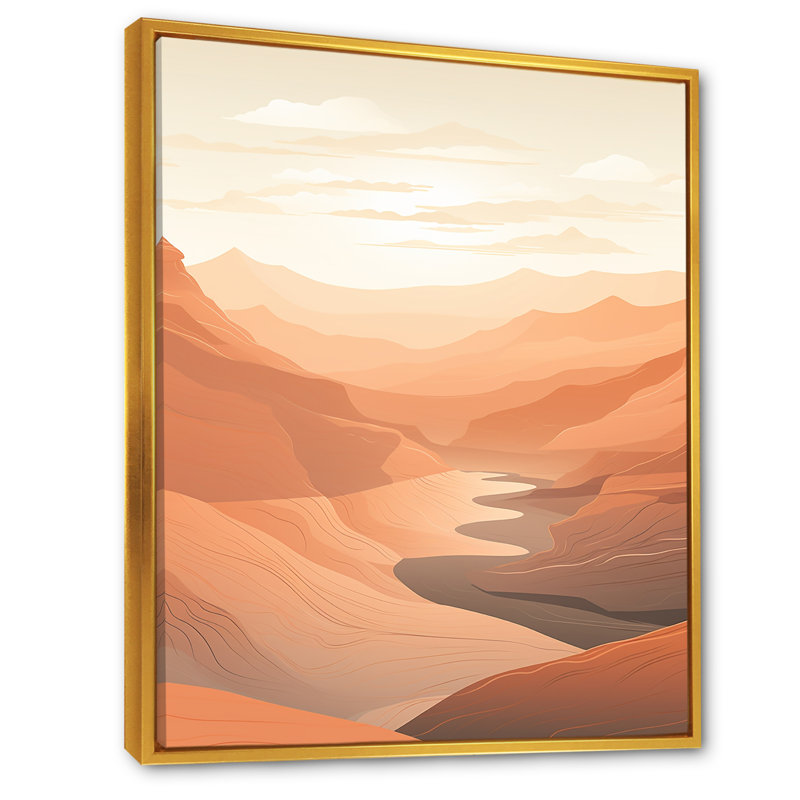Canyon Canyon Scenery Minimalisme III - Canyon, impression sur toile, H 44 po x l 34 po x P 1,5 po, Cadre flottant doré
