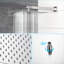 Double pomme de douche carrée 10 po - Fixation murale avec fonction pluie