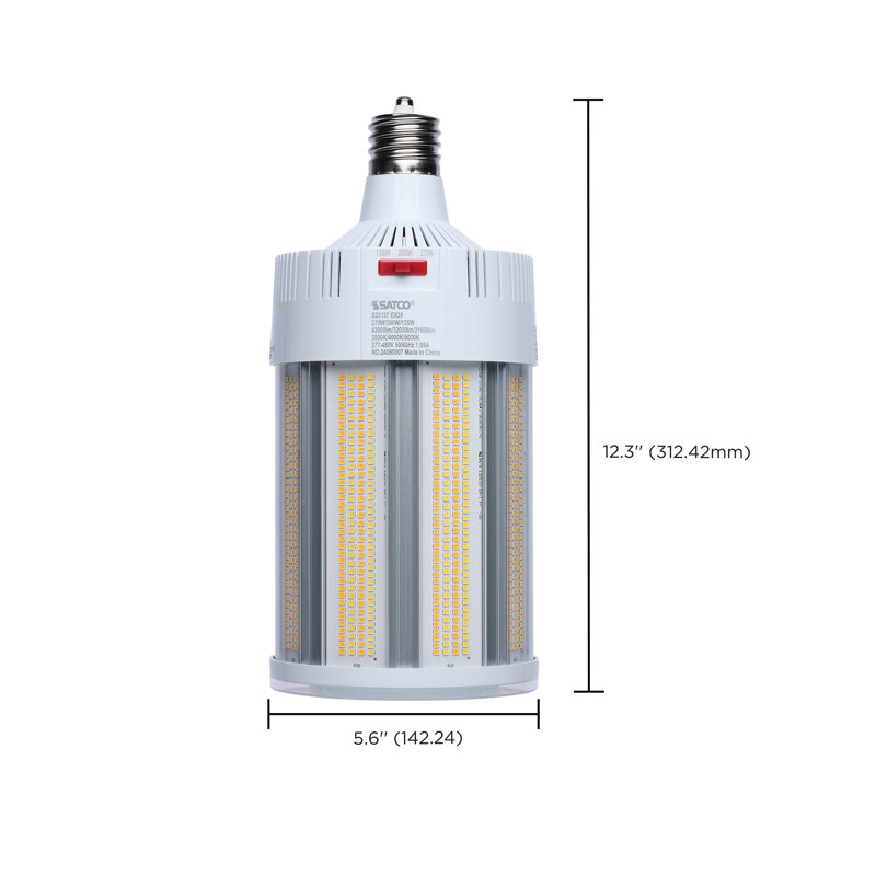 270/200/135 Watt 30K/40K/50K CCT Field Selectable LED Corncob Mogul Extended Base 120-277 Ranged Voltage 600 Watt HID Replacement