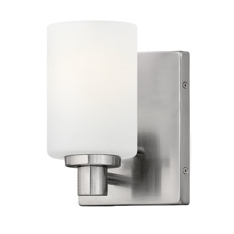 Applique murale pour salle de bain 1 lumière Karlie, Nickel brossé