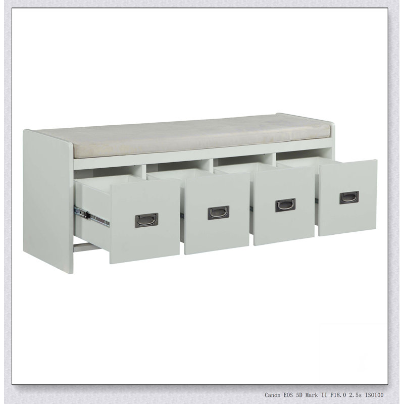 Banc beige et blanc avec rangement