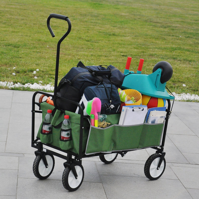 Chariot de plage pliable, Vert gazon