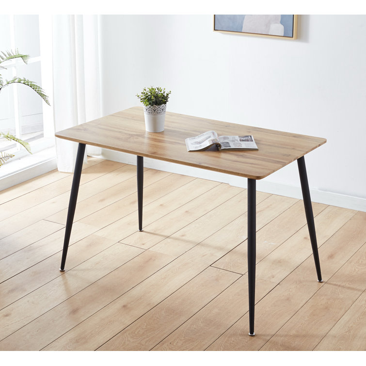 Cullompton Rectangular Dining Table (TAB902, 120X70cm) With Light Oak Effect Top And Black Legs