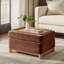Repose-pieds avec rangement en chenille Elan Modern l 30,25 po avec pieds en bois massif-121083141