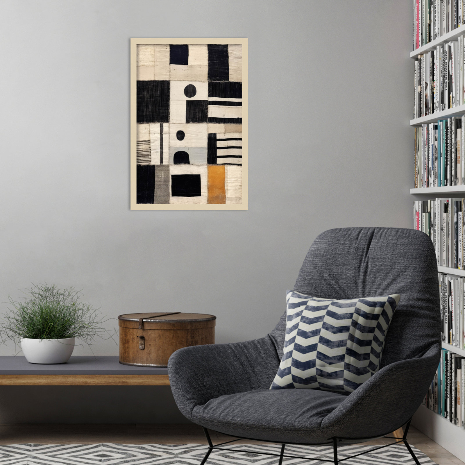 Galya "Sewn Fabric" Print by Treechild, Brown, 25" H x 17" W