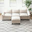 Canapé modulaire rembourré en velours avec repose-pieds-105504408