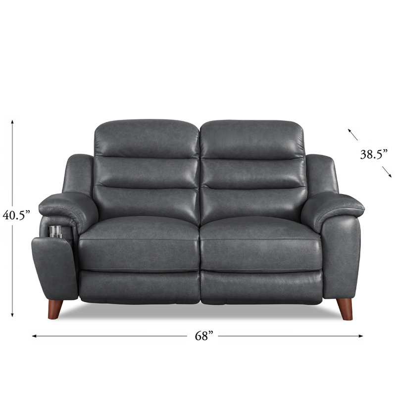 Cuir véritable Raghid inclinable, H 40,50 po x l 68,00 po x P 38,50 po, 1