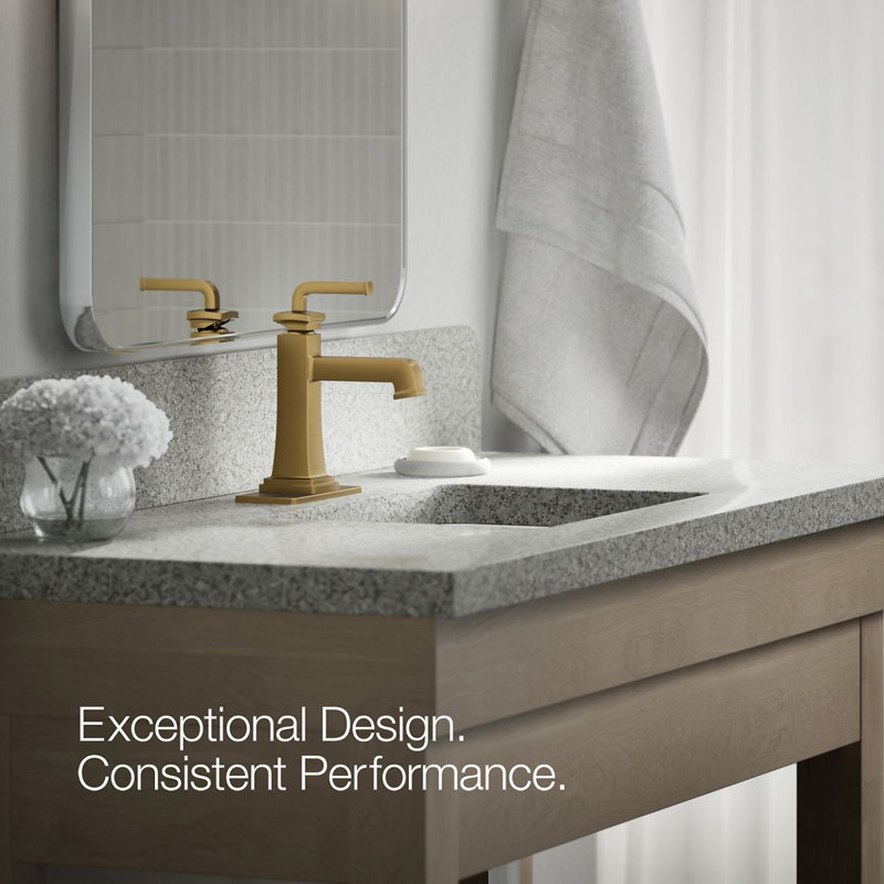 Riff Single-Handle Bathroom Sink Faucet, Vibrant Brushed Moderne Brass, 0.5 GPM