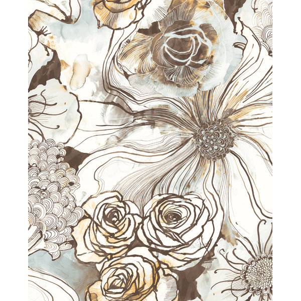 Floral Vinyl Peel & Stick Wallpaper Roll