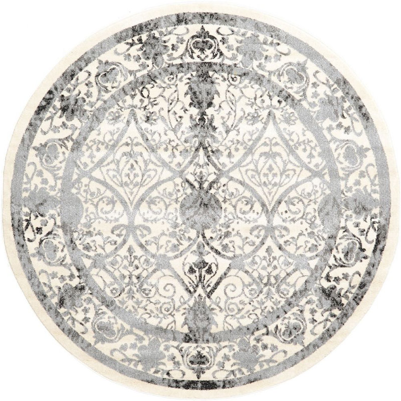 Tapis oriental gris Amika, Rond 8 pi