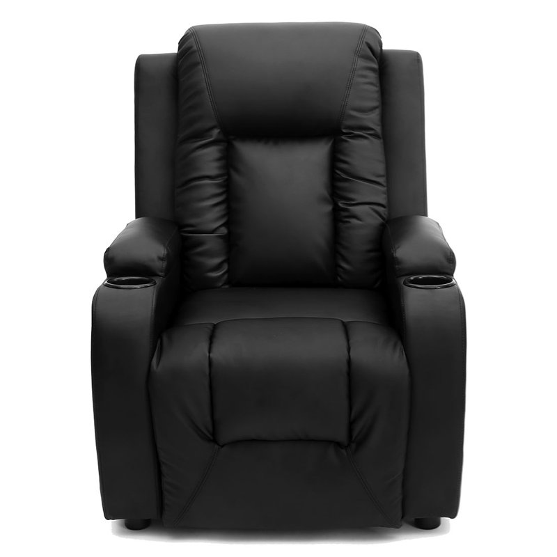 Adells Bonded Leather Manual Recliner, Black