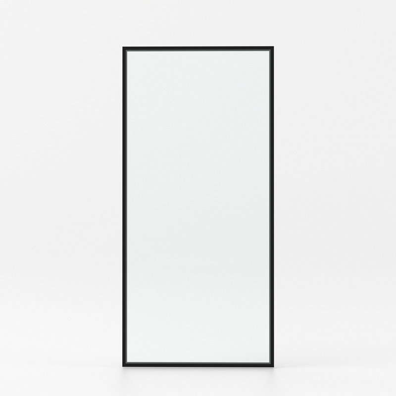 Nyssa X P 72 po Porte de moustiquaire de douche fixe H encadrée en noir mat avec (8 mm) Verre transparent