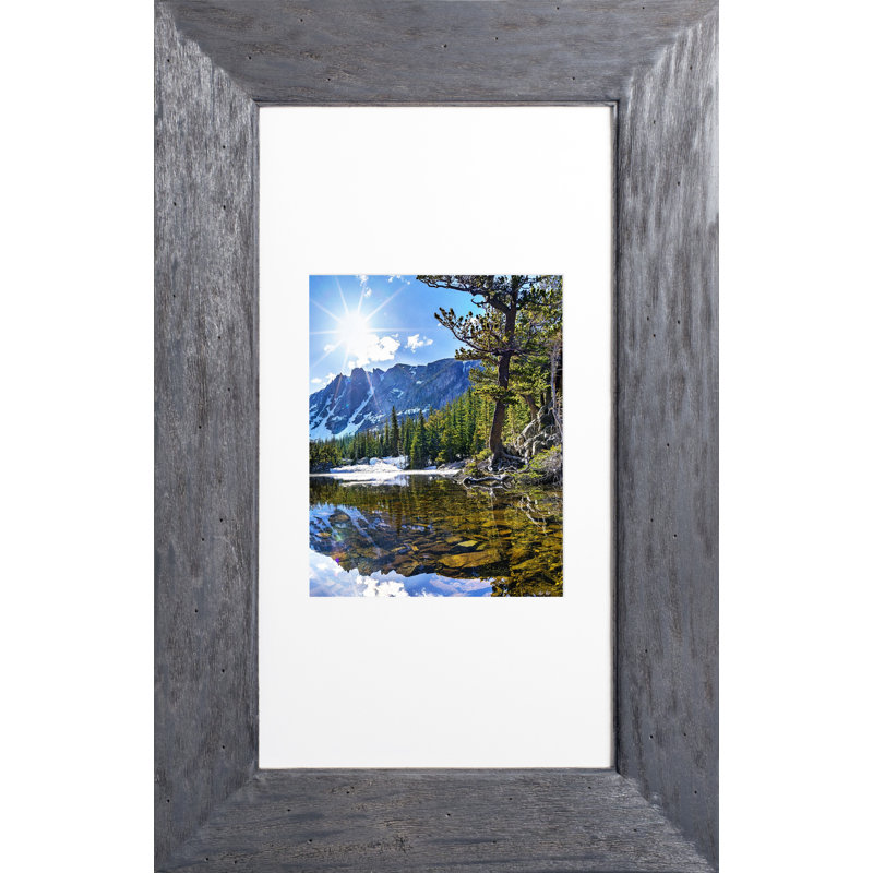 Recessed Picture Frame Door Medicine Cabinet with 3 Adjustable Shelves, Rustic Gray