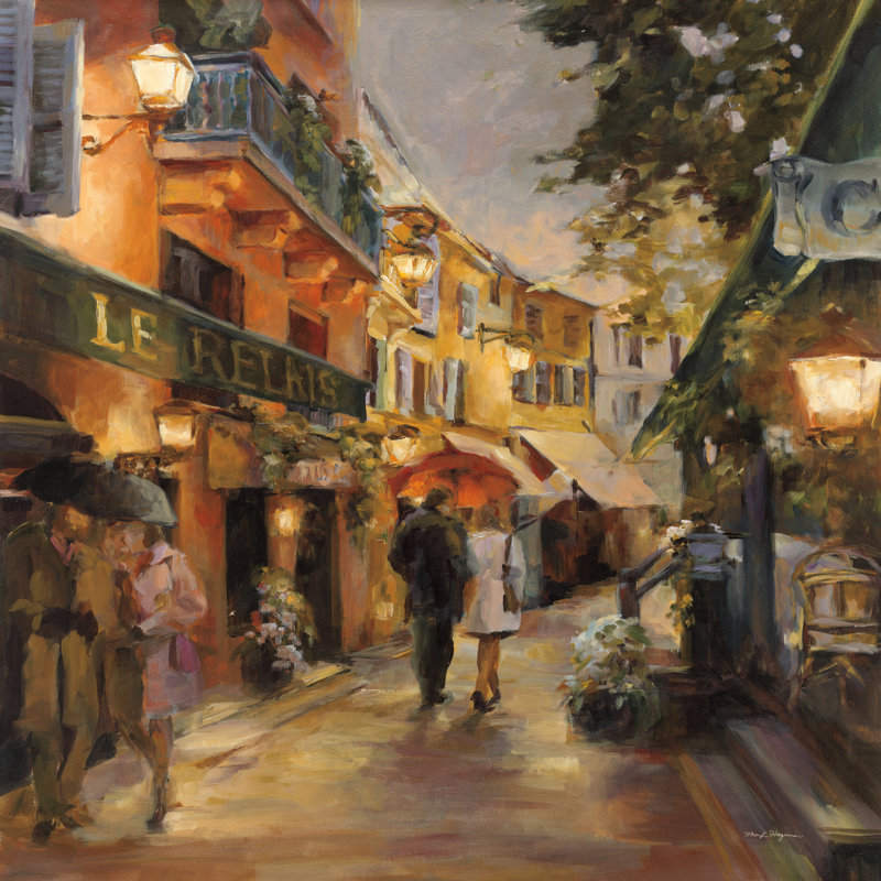 «Evening in Paris» par Marilyn Hageman - reproduction d'art sur toile tendue, H 36 po x l 36 po, Non