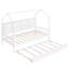 Lit simple en bois avec lit gigogne en bois, lit pour enfant avec tablette, blanc-1700112414