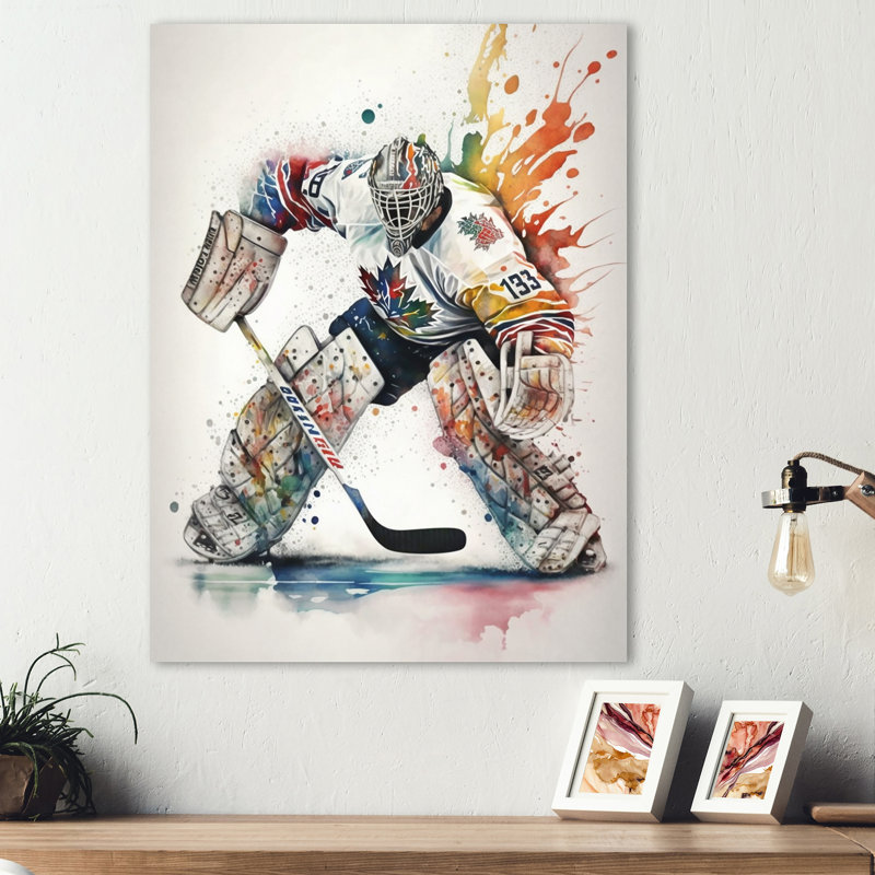 Hockey Hockey II - Impression sur toile, H 32 po x l 24 po x P 1 po, Toile tendue