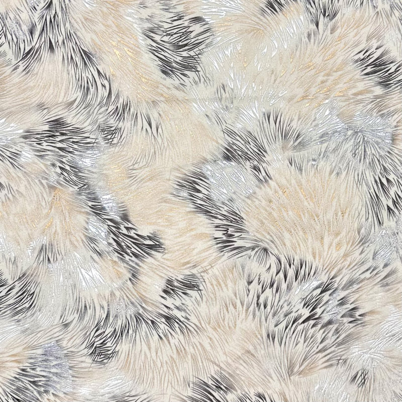 Tissu de velours abstrait polyvalent 110 "par la cour, Crème, crème