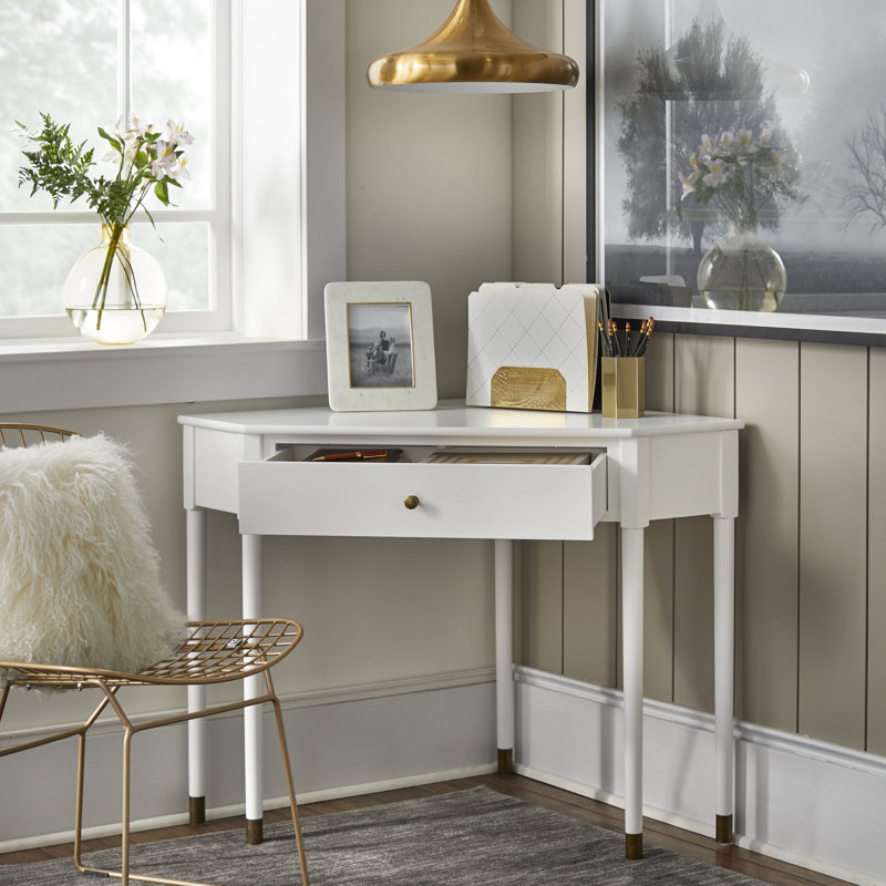 Sykes Corner Writing Desk, White